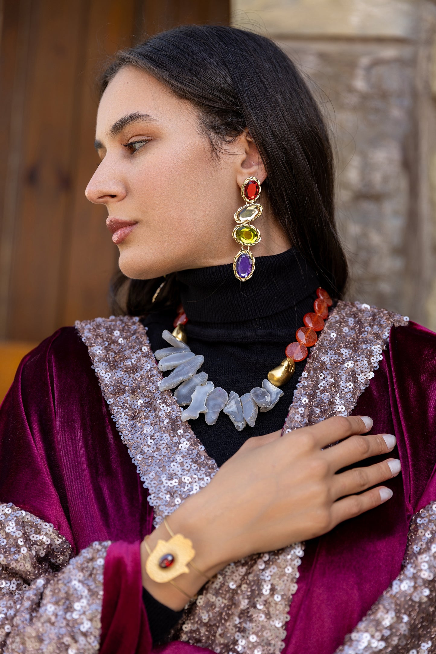 Crimson Reverie Kaftan