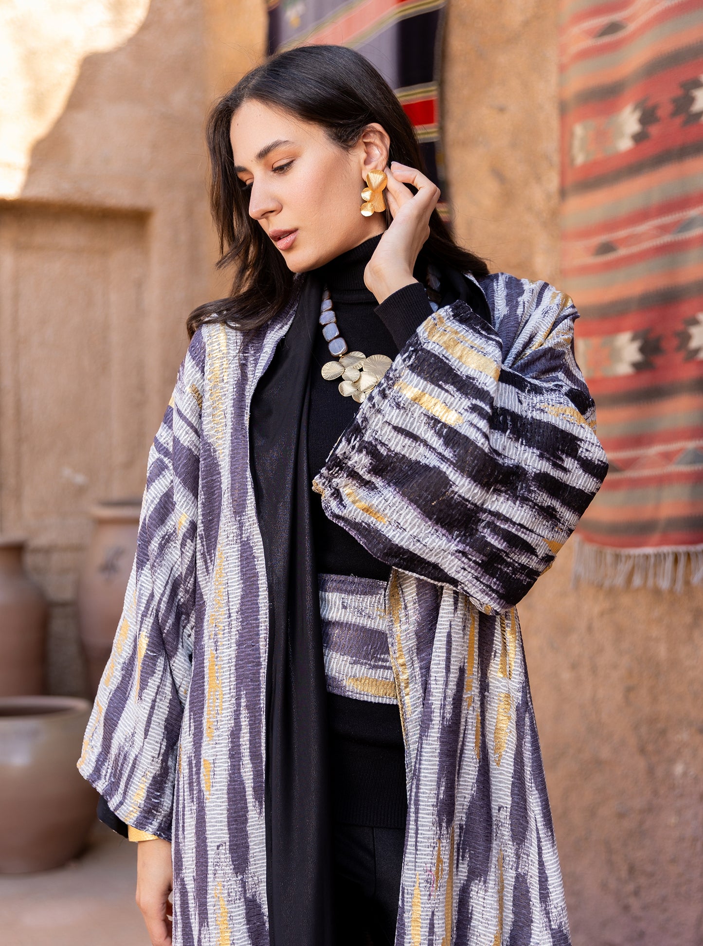 Threaded Horizon Kaftan