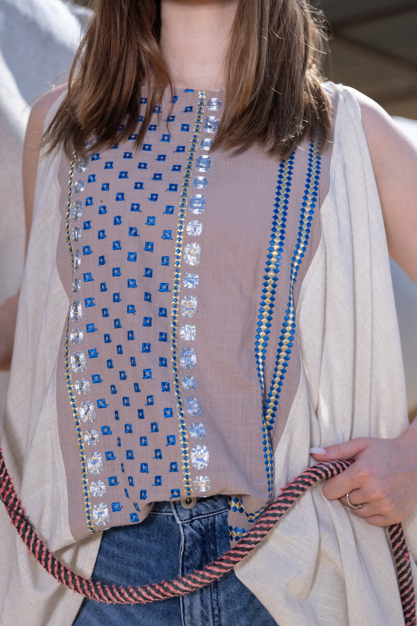 Jeweled Oasis Embellished Top
