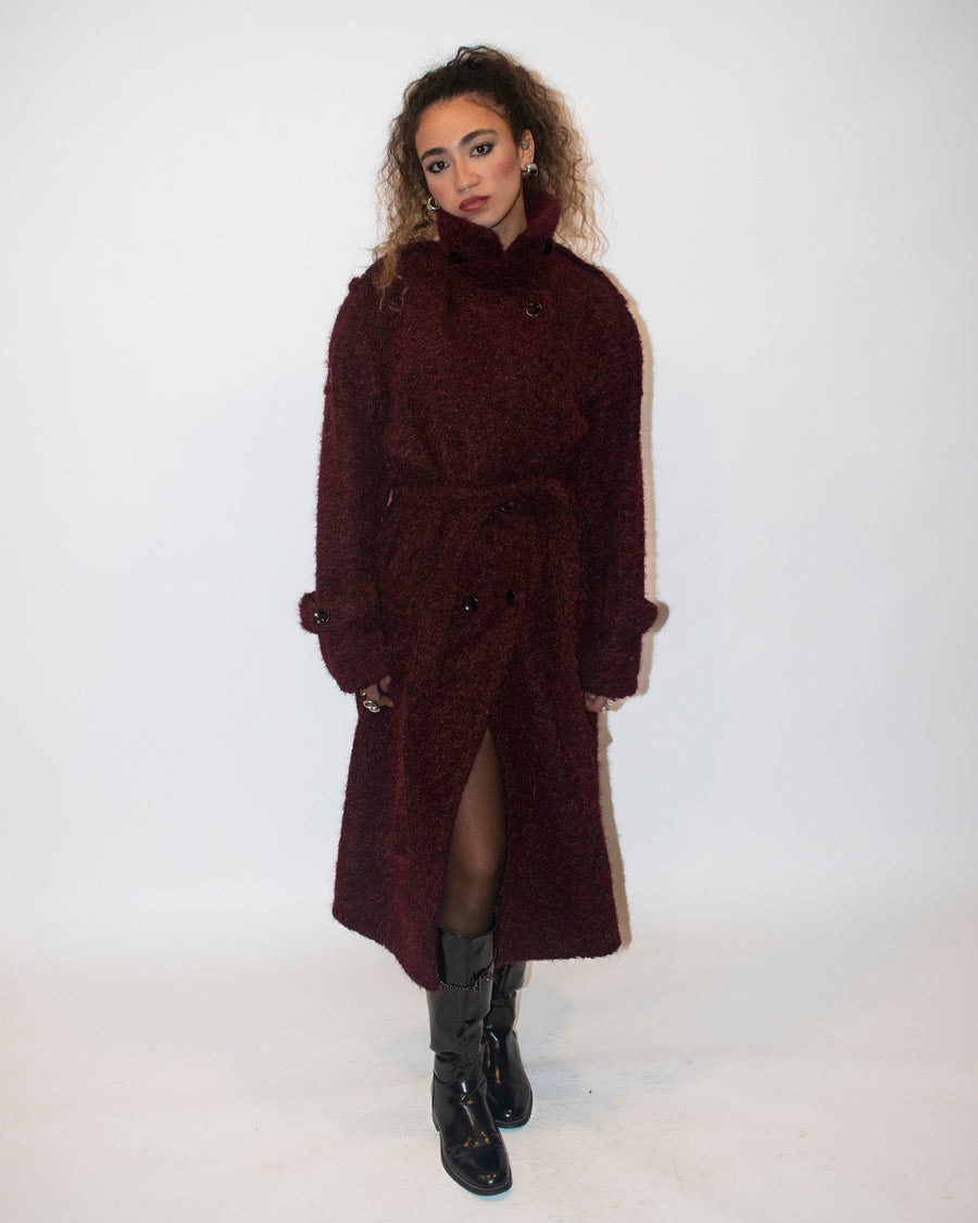 Textured Bordeaux Coat