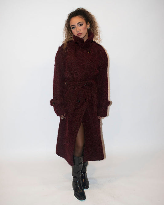 Textured Bordeaux Coat