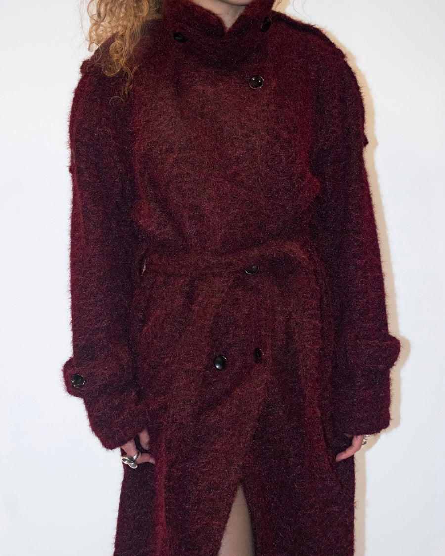 Textured Bordeaux Coat