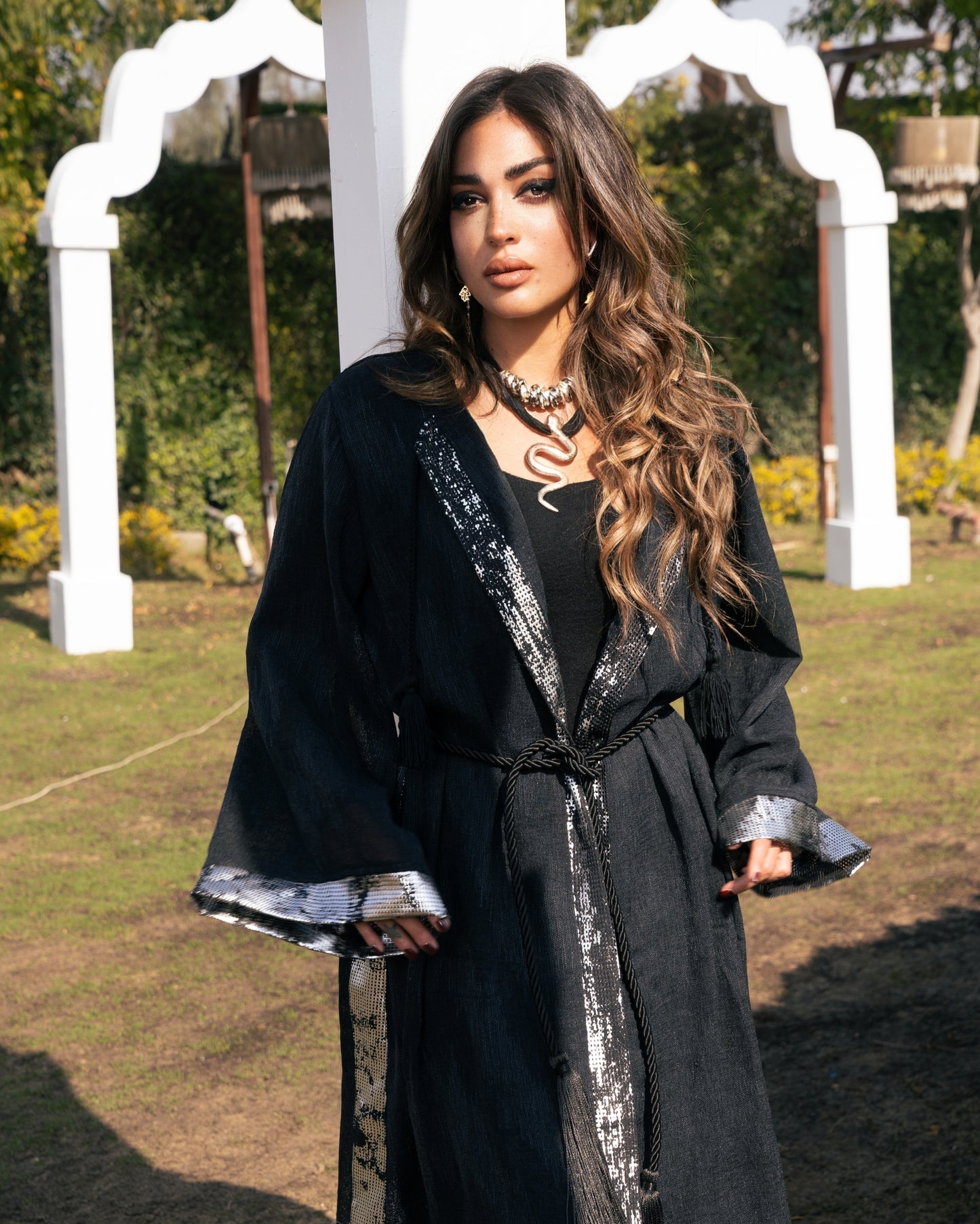 Layali Black Kaftan