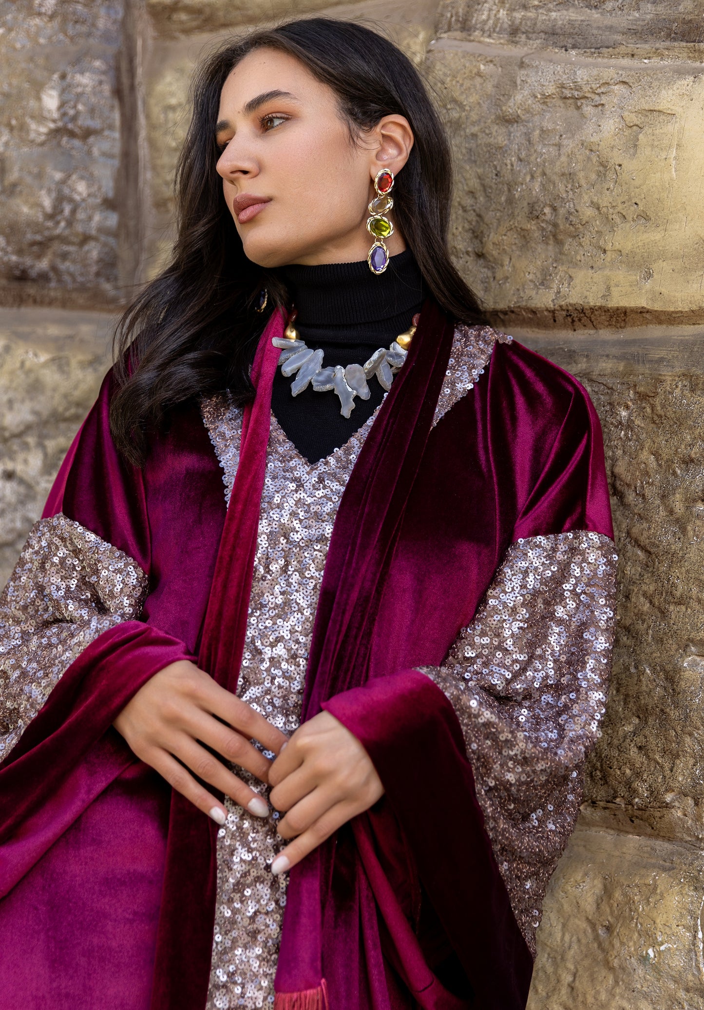 Crimson Reverie Kaftan