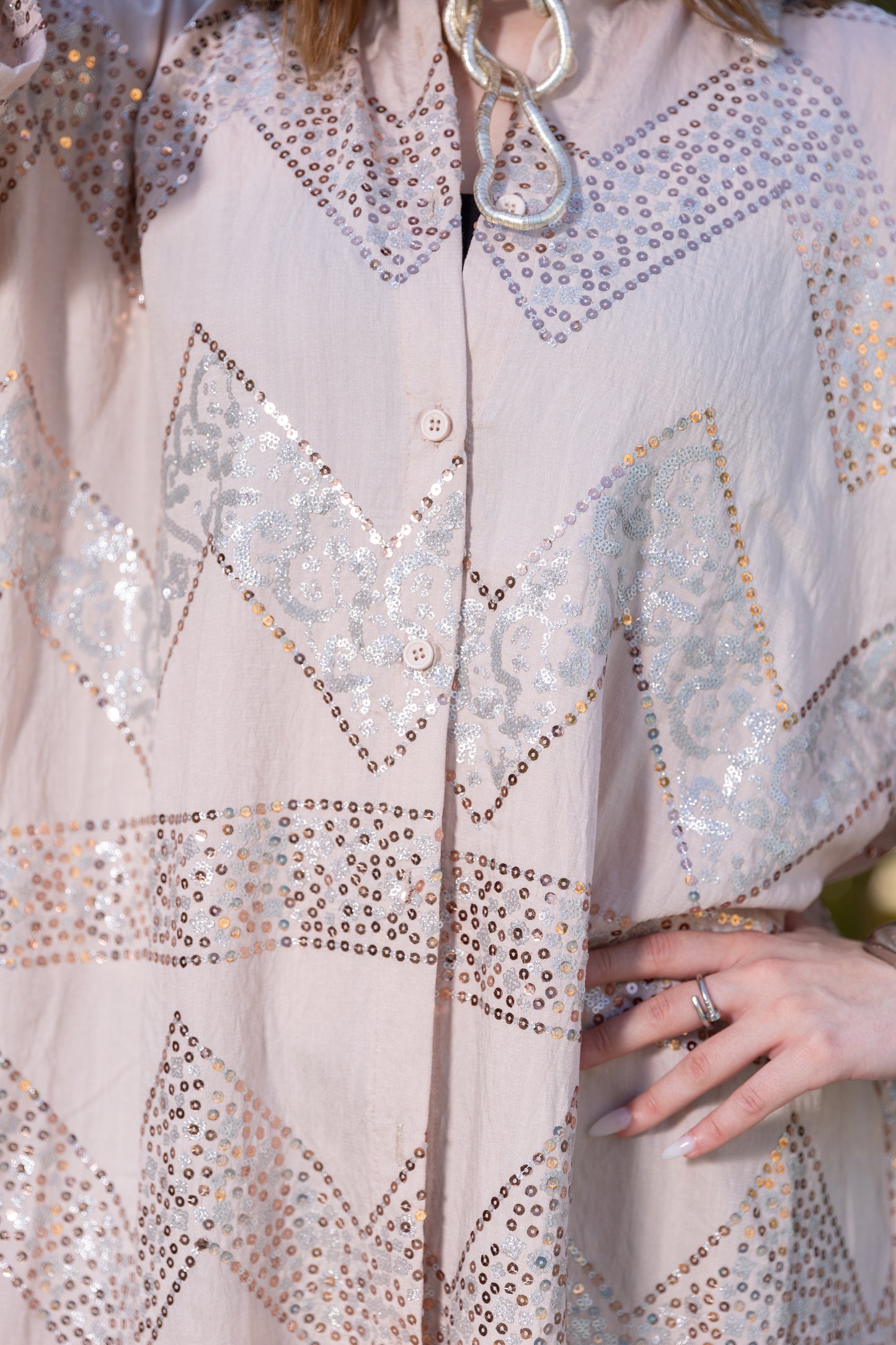 Luna Sequin Shirt Dress