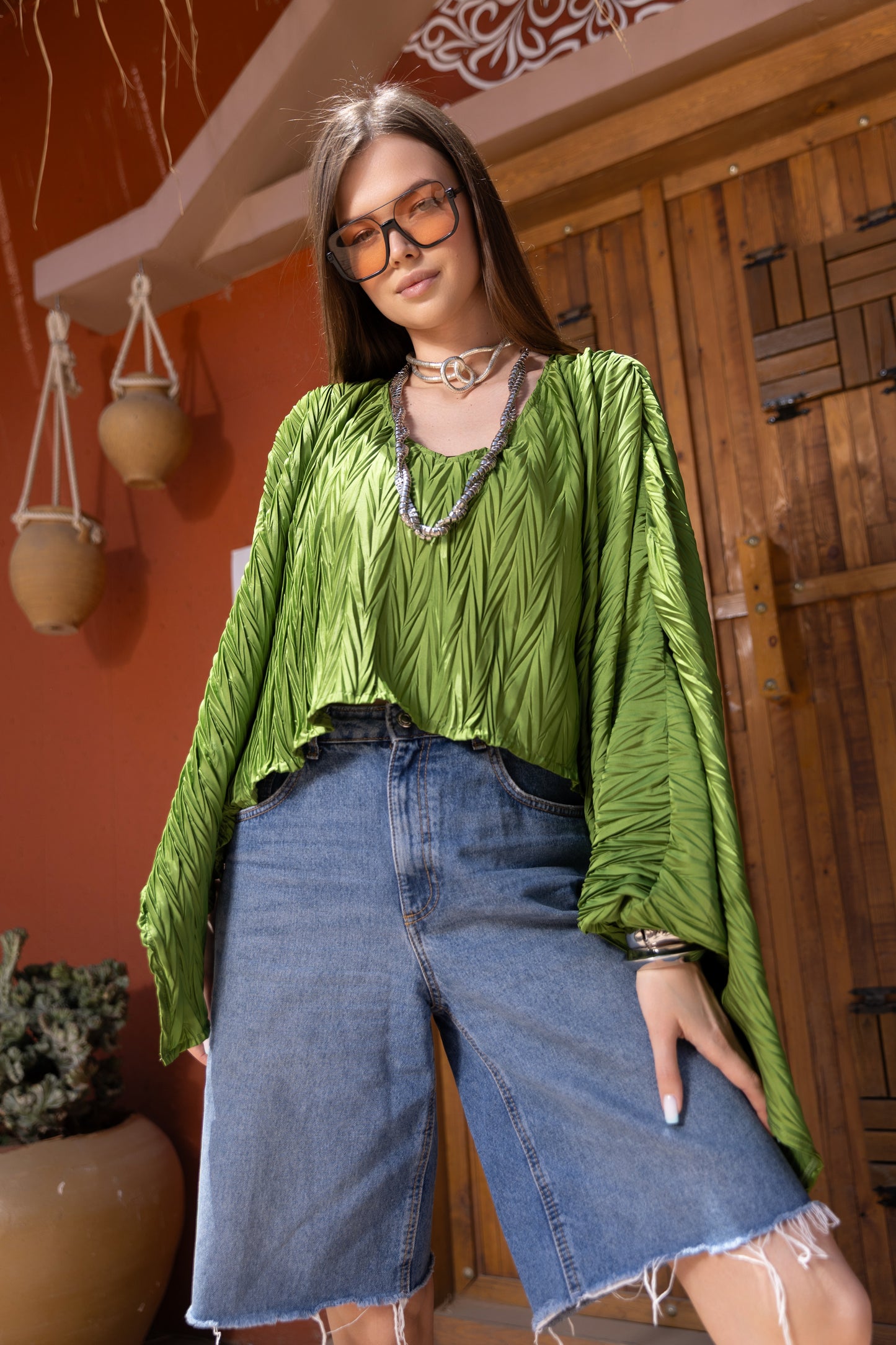Verdant Wave Blouse