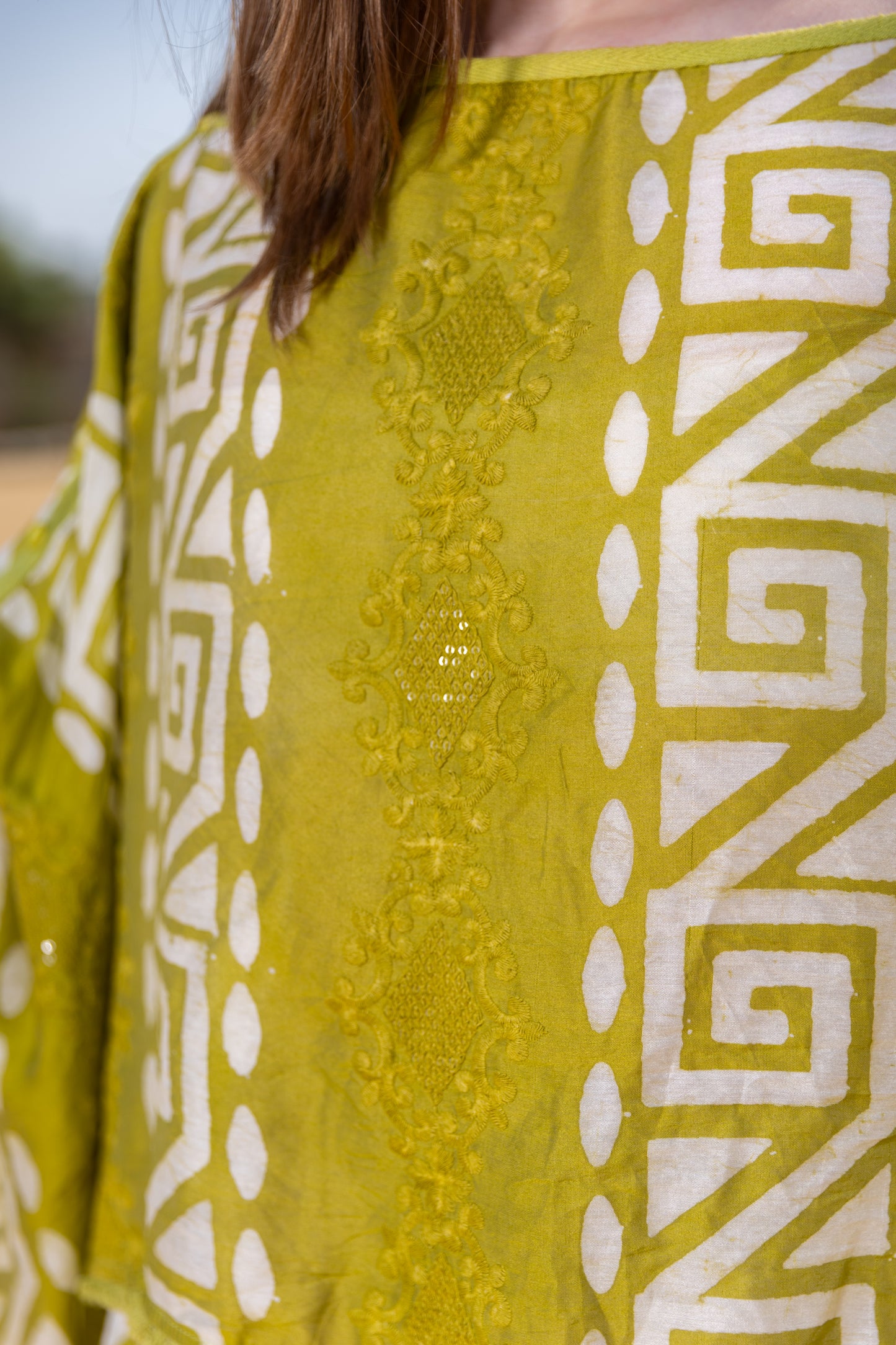 Olive Mirage Boho Blouse