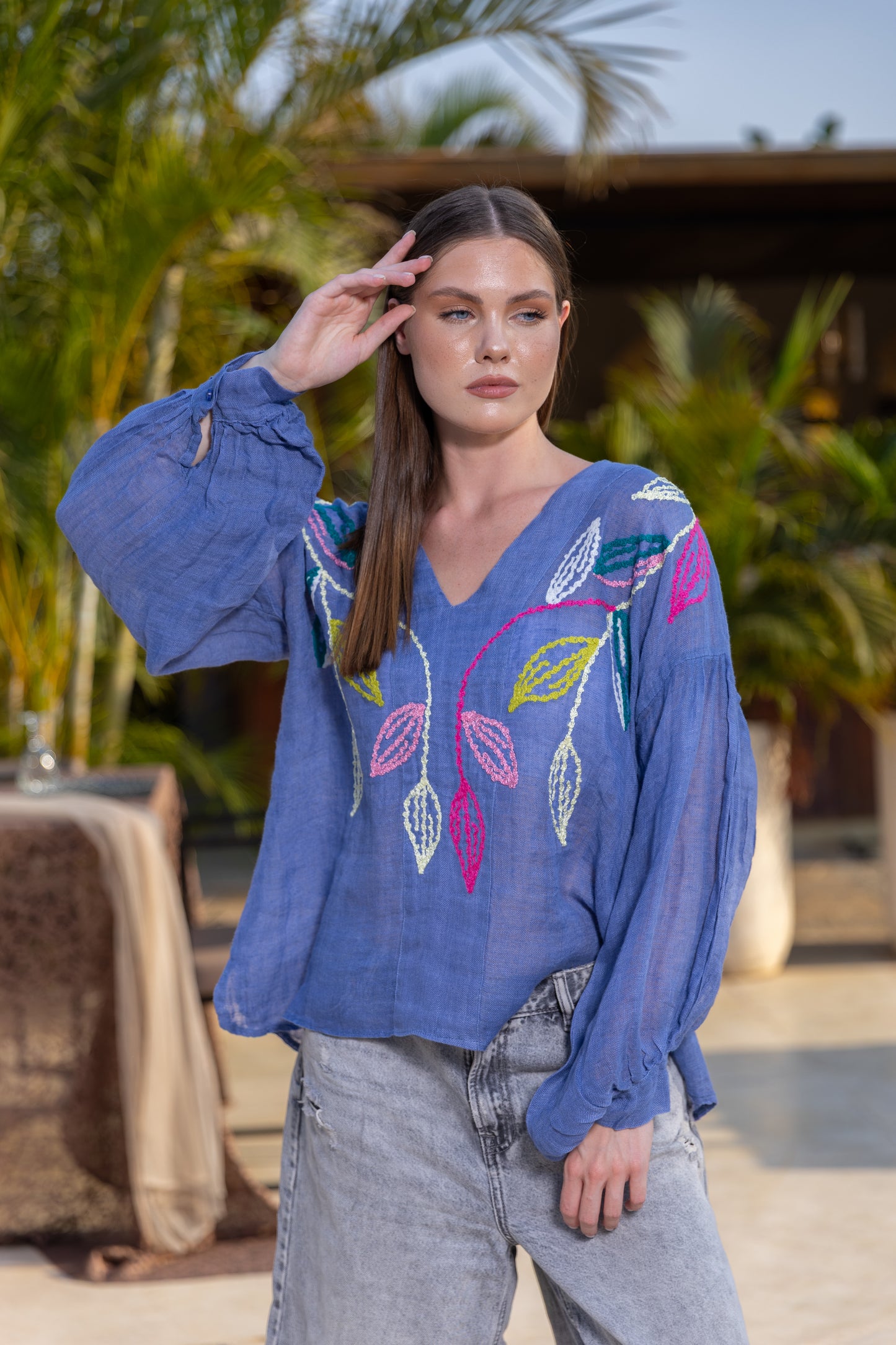Azure Bloom Blouse