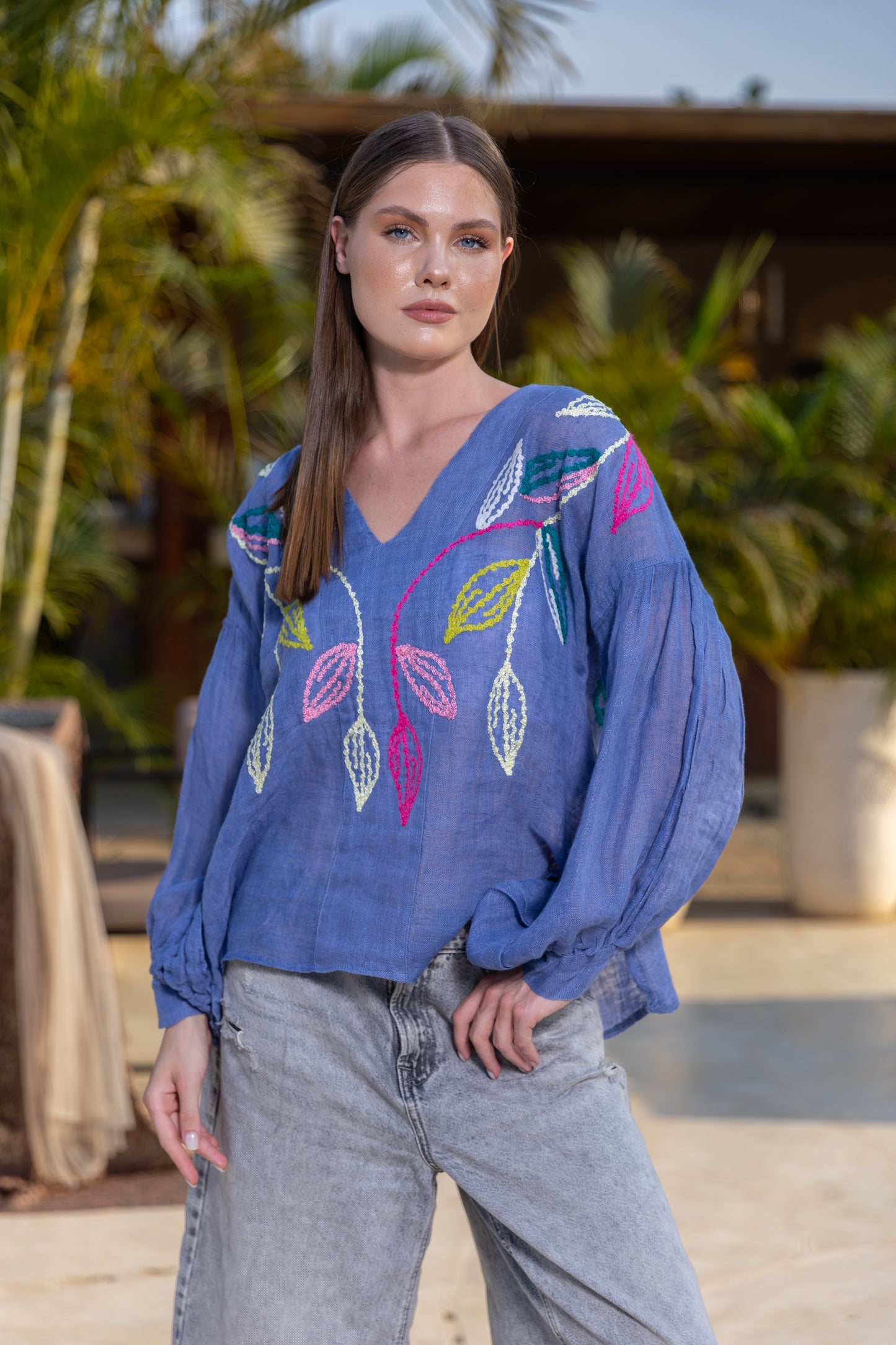 Azure Bloom Blouse