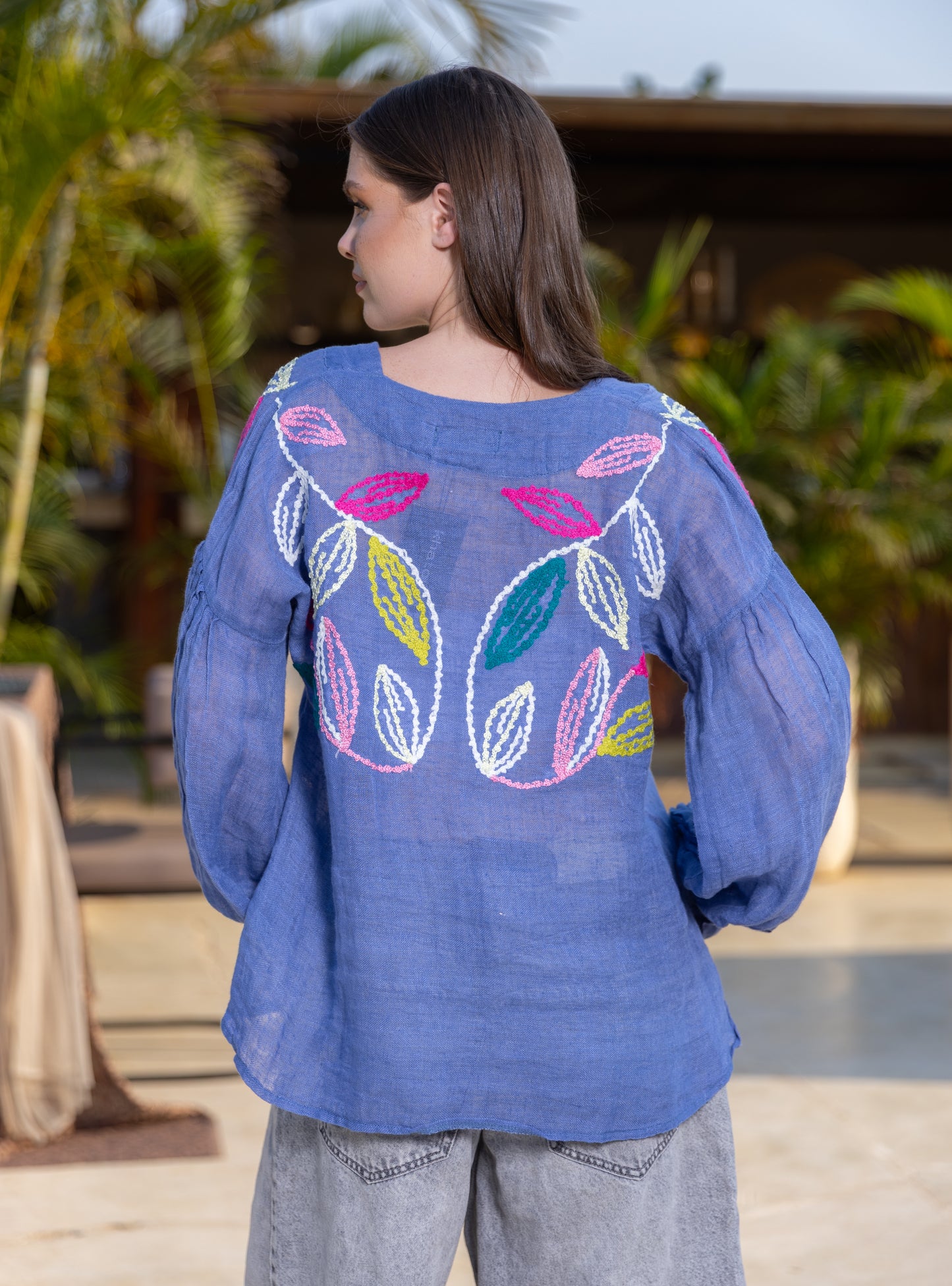 Azure Bloom Blouse
