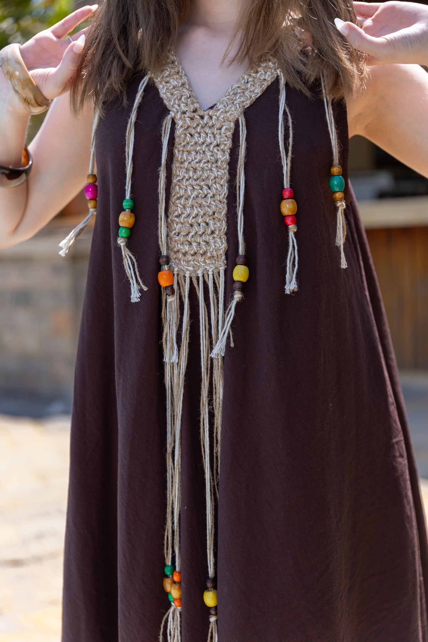 Santorini Crochet Maxi Dress