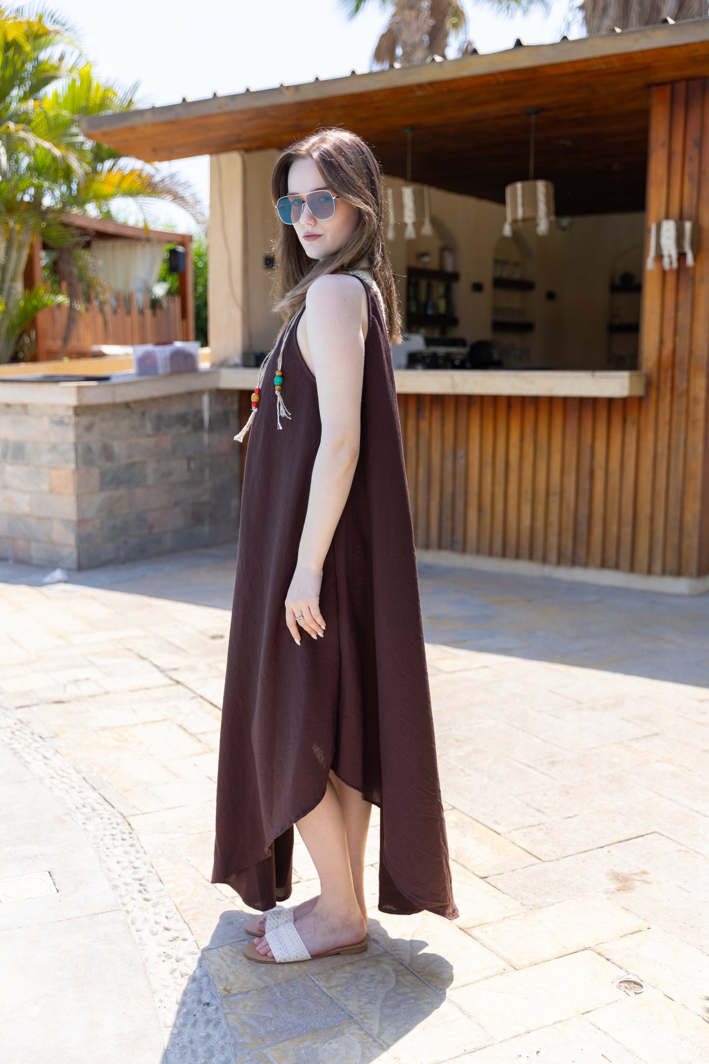 Santorini Crochet Maxi Dress