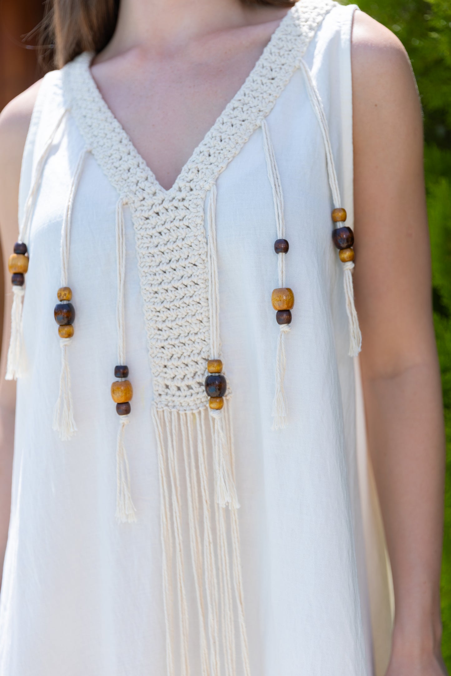 Santorini Crochet Maxi Dress