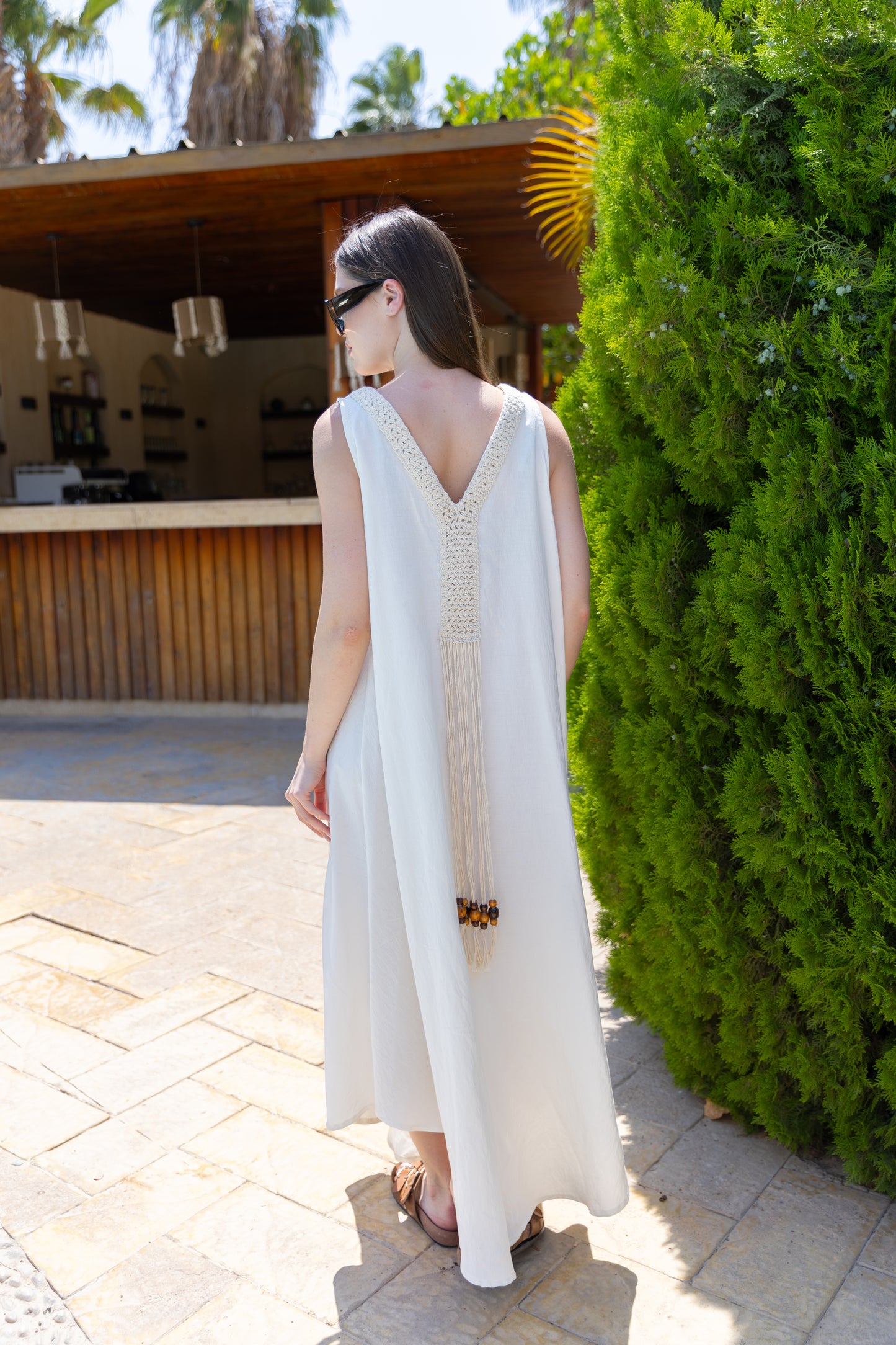 Santorini Crochet Maxi Dress