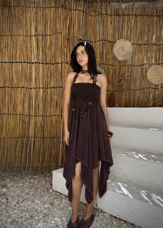 Cocoa Handkerchief Dress