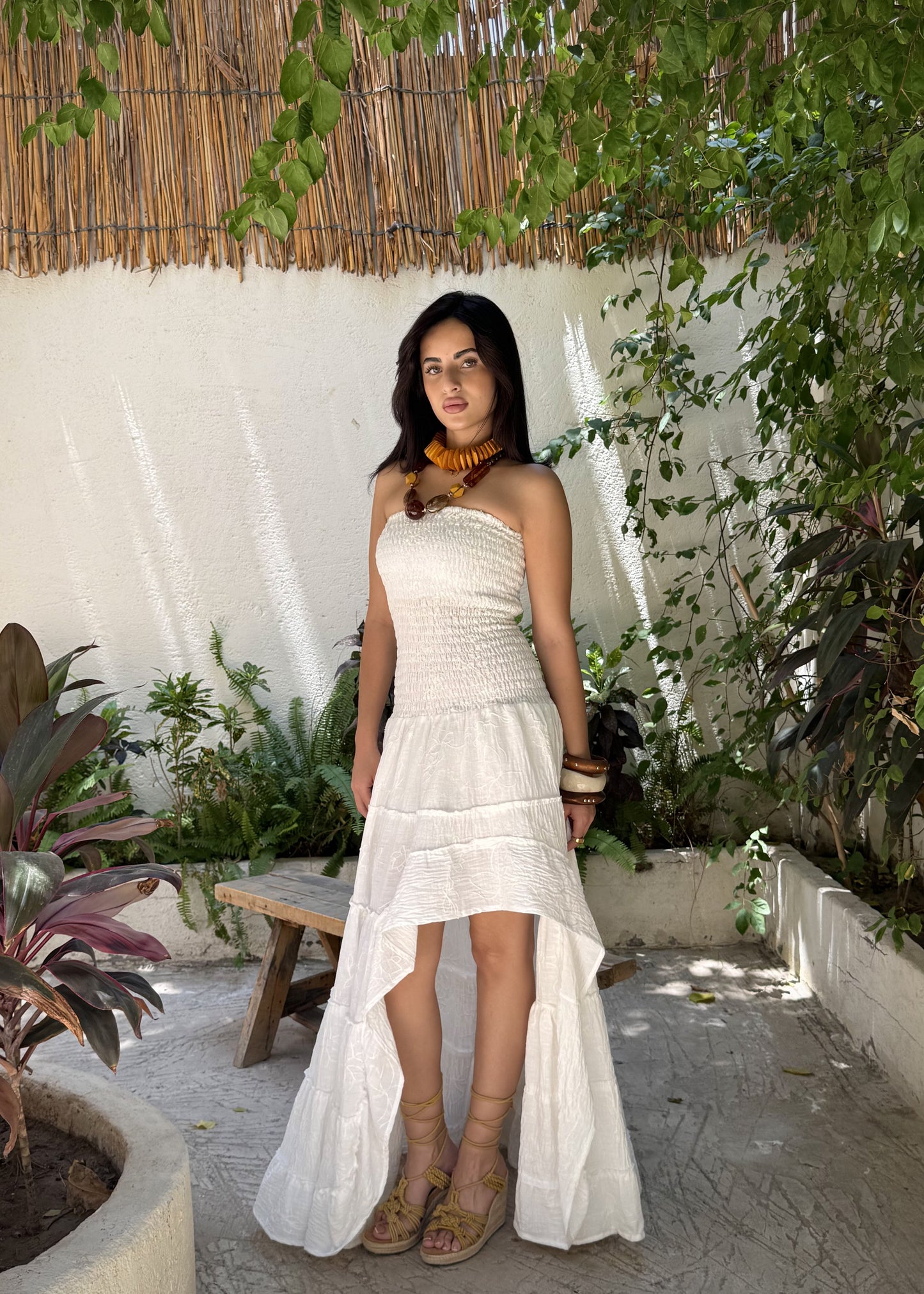 Ivory Bloom Tiered Dress