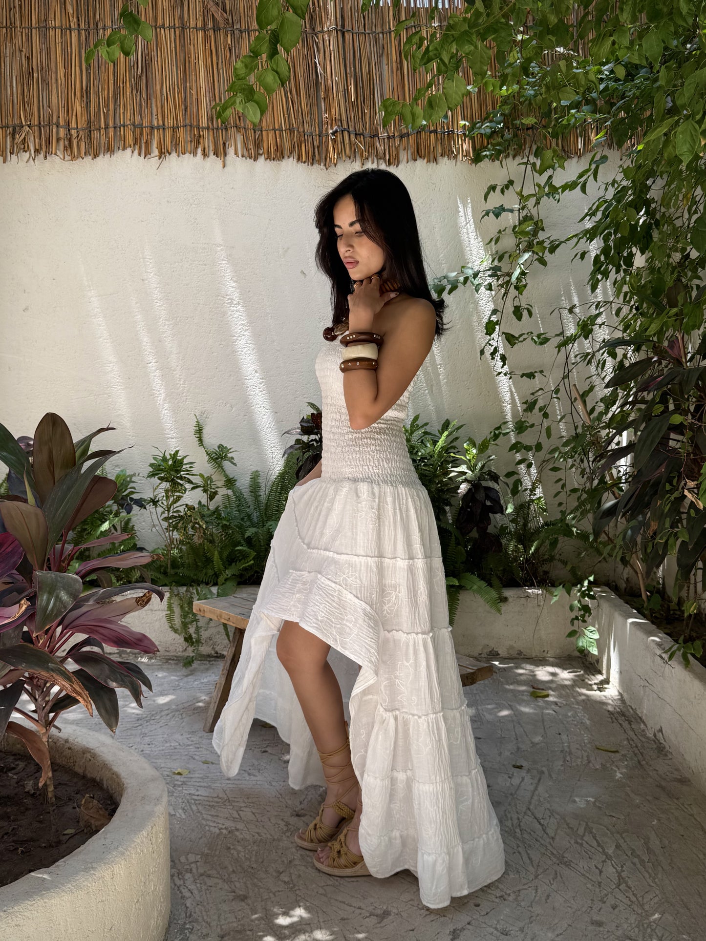 Ivory Bloom Tiered Dress