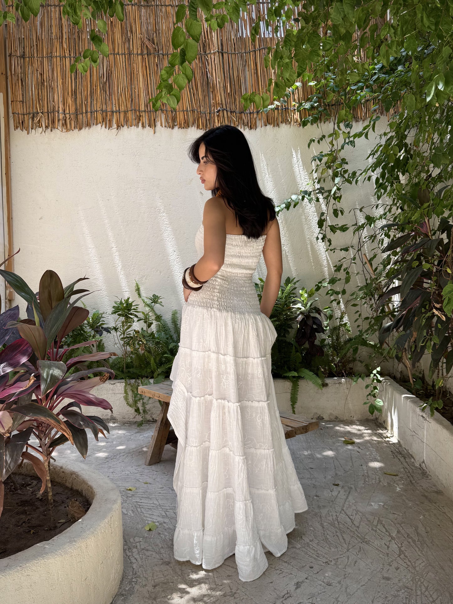 Ivory Bloom Tiered Dress