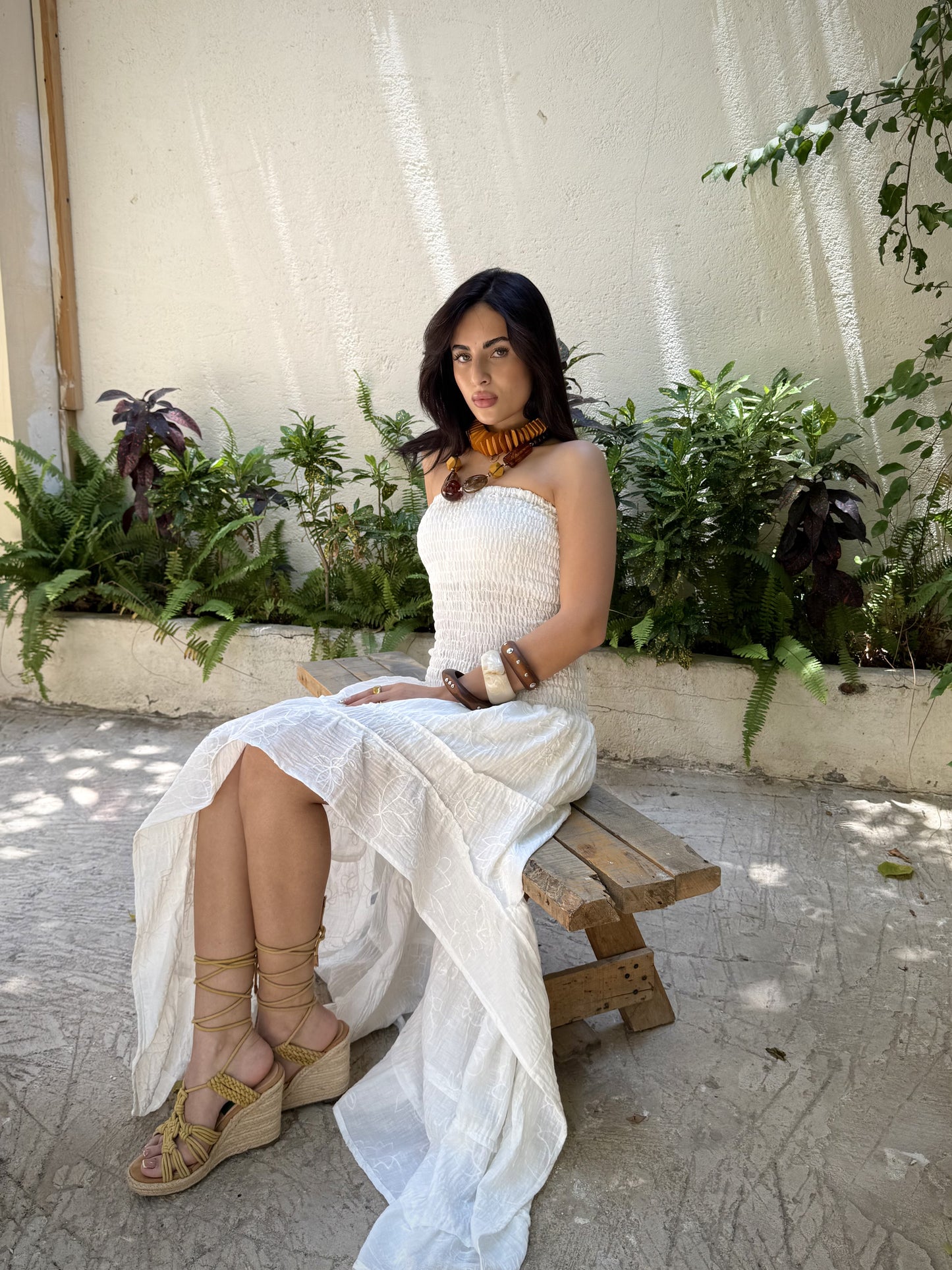 Ivory Bloom Tiered Dress