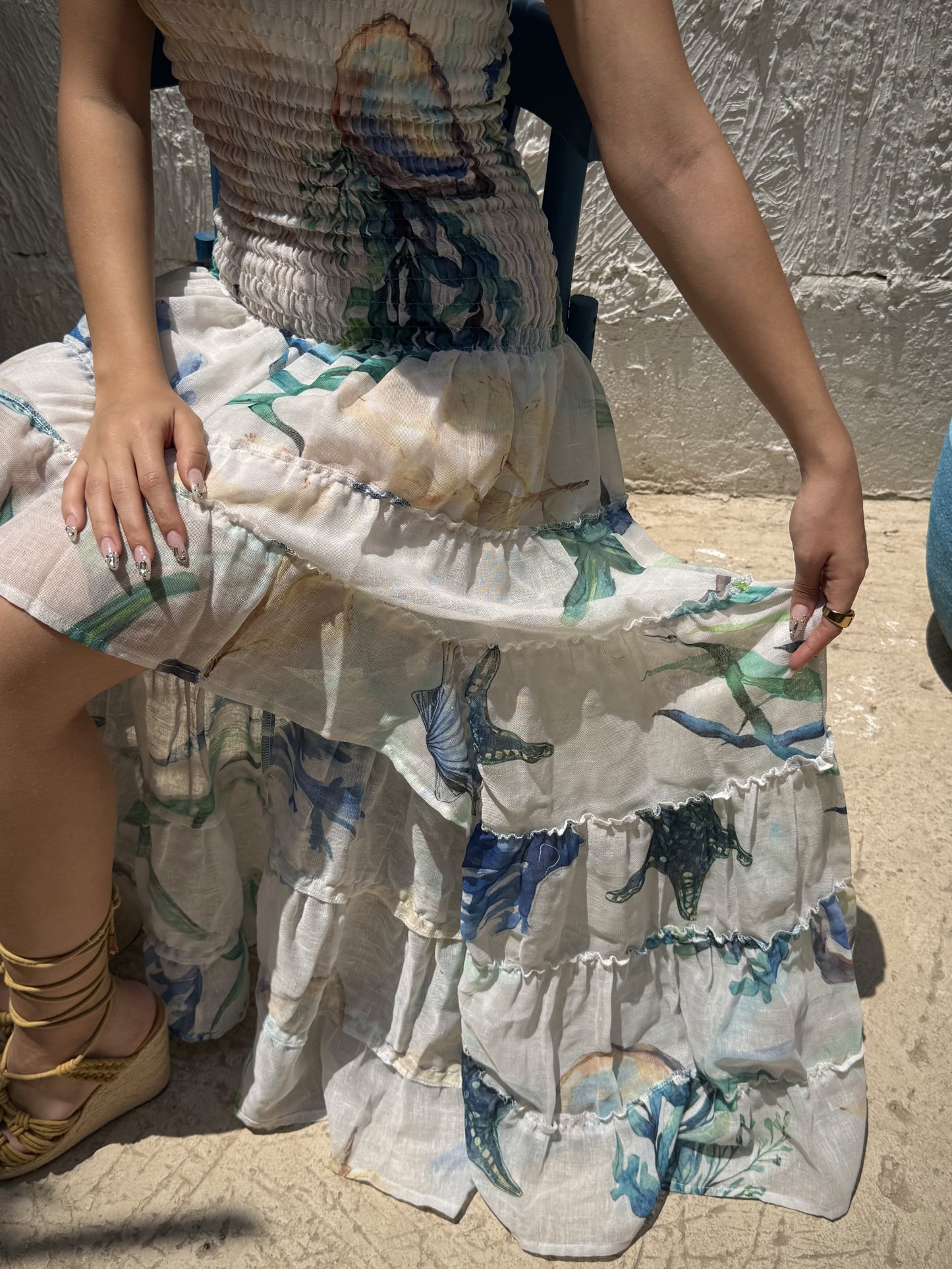 Coastal Bloom Tiered Maxi Dress