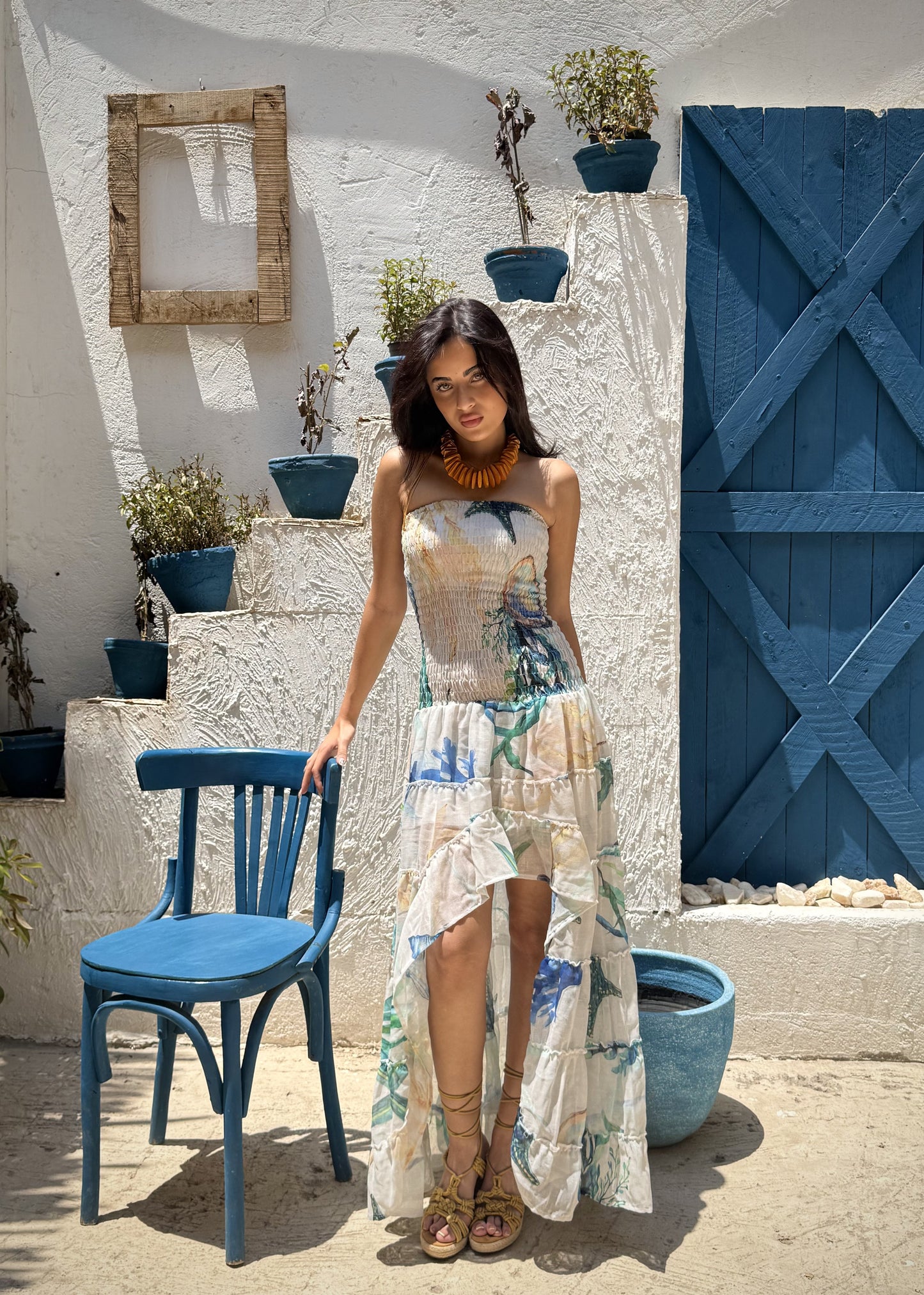 Coastal Bloom Tiered Maxi Dress