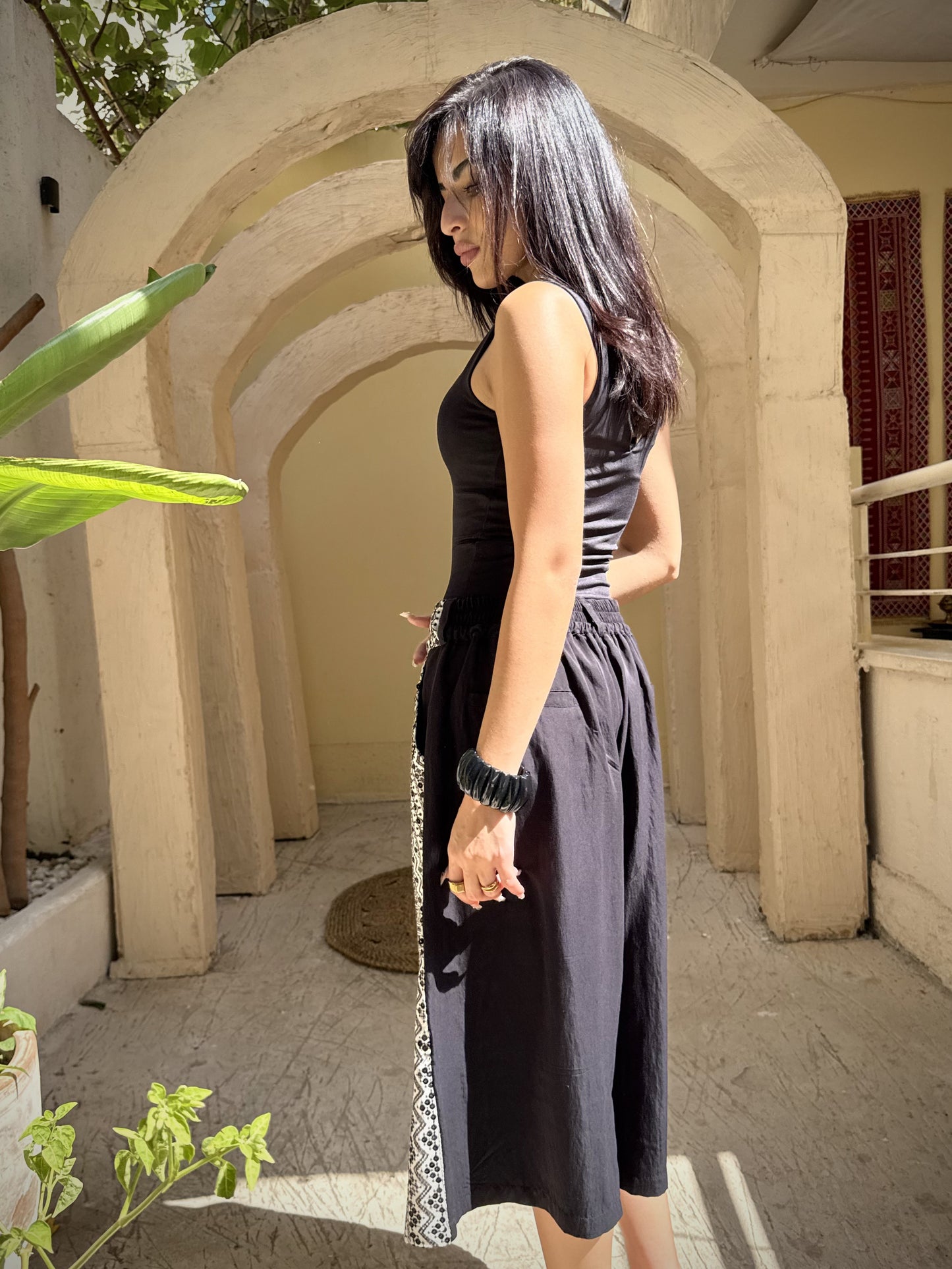 Two-Tone Print Culottes