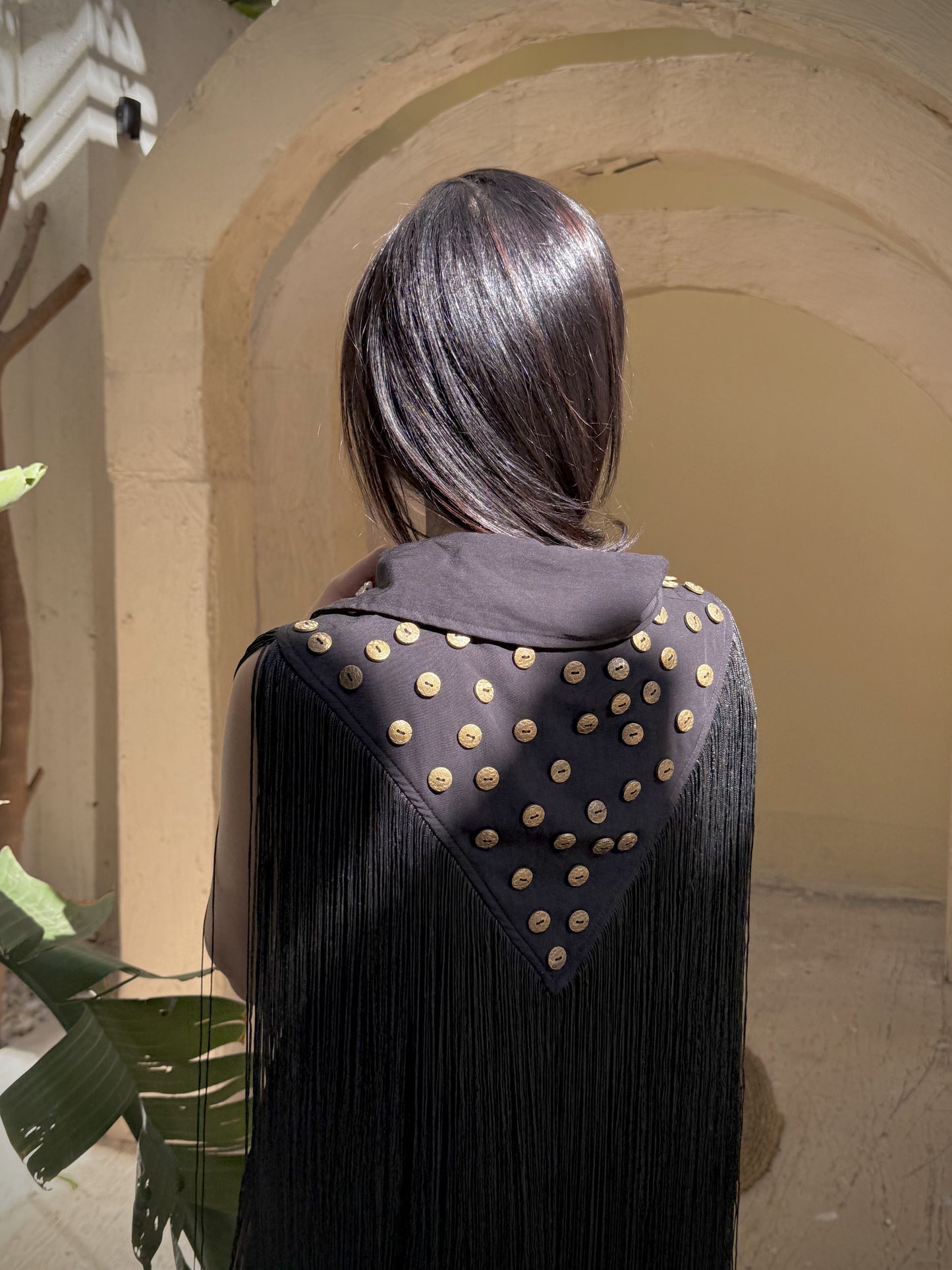 Golden Coin Fringe Vest