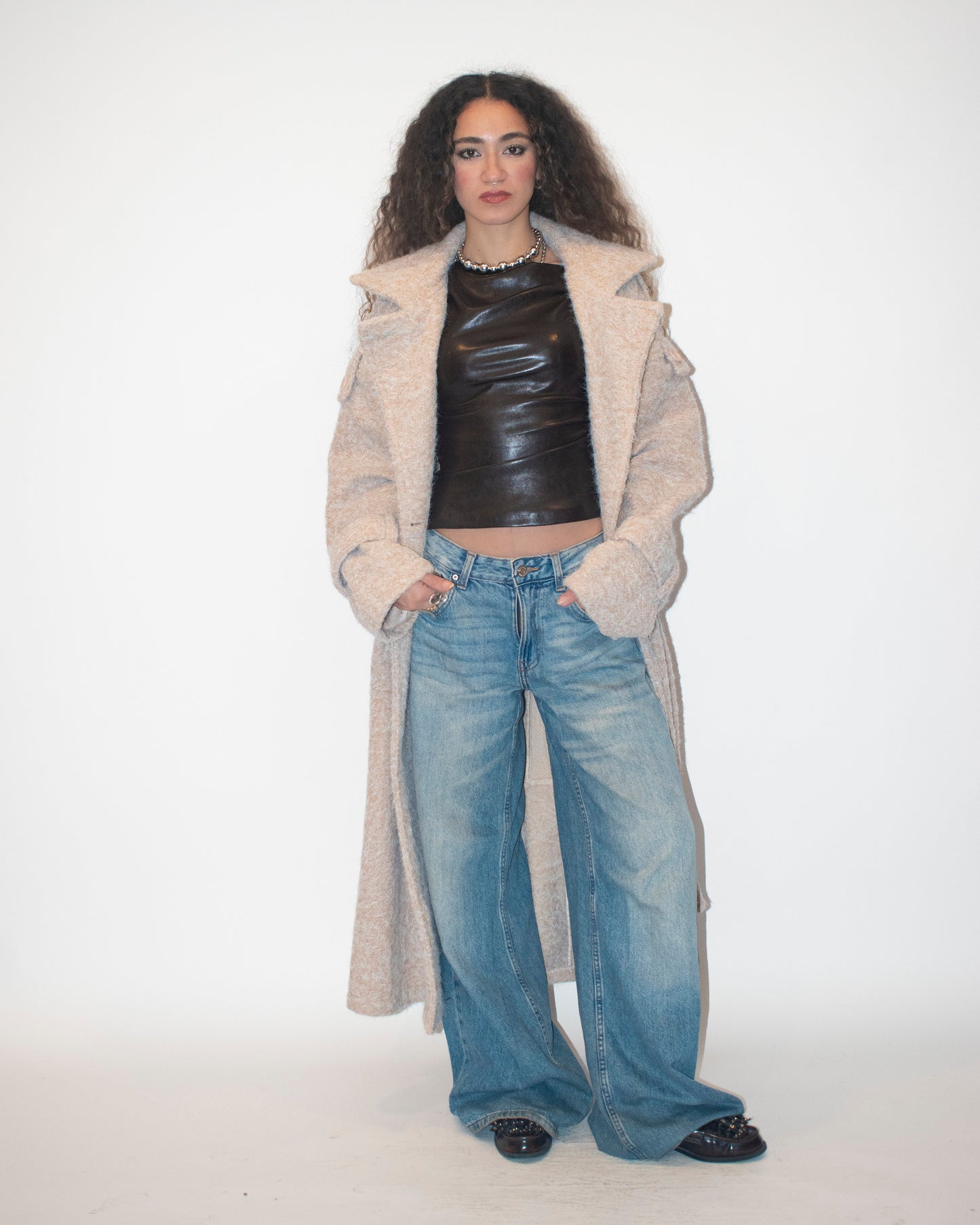 Textured Bordeaux Coat